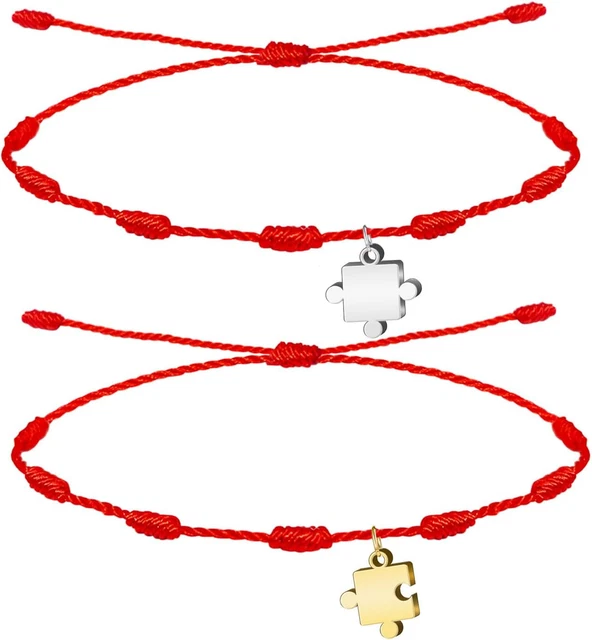 ALESSANDRA BOHO - Bracciale Donna Filo Rosso Con 7 Nodi E Medaglietta - Foto 5