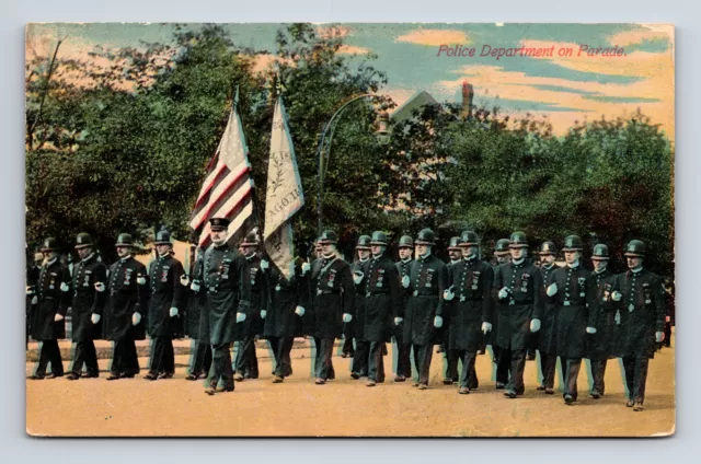 Chicago Police Department on Parade Color Guard Chicago Illinois IL Postcard