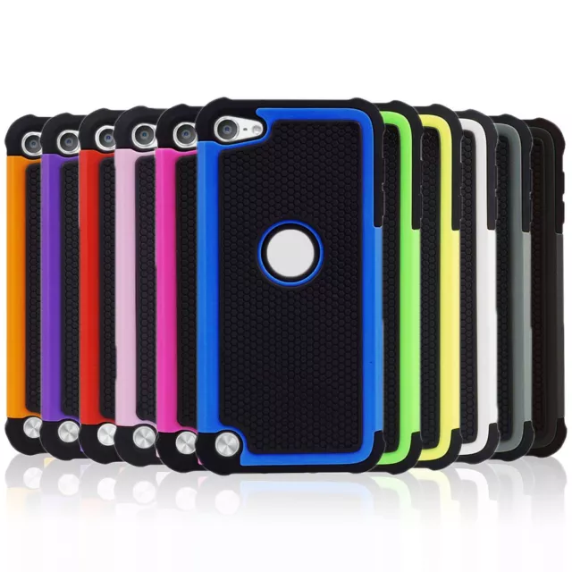 Heavy Duty Armor Case Tough Gel Hybrid Hard Cover for Apple iPod Touch 5 6 7 Gen