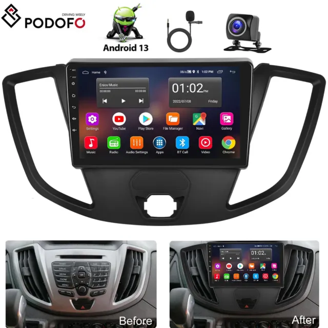 Android 13 Car Stereo Radio GPS Navi Wifi For Ford Transit Custom 2015-2017 +Cam
