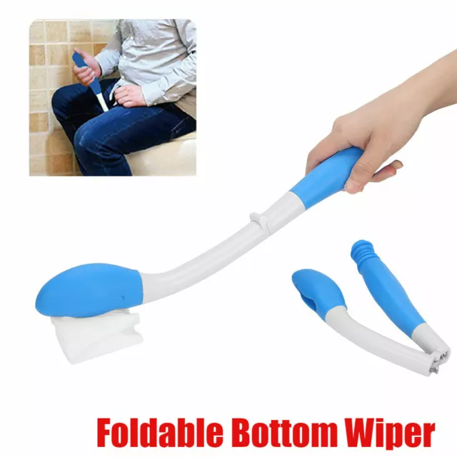 Foldable Comfort Long Bottom Wiper Holder Toilet Paper Grip Self Wipe Aid NEW