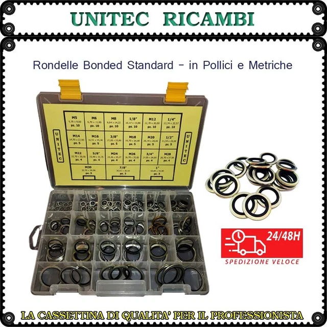 Rondella Alluminio Scatola Misure Metriche Cassetta Assortimento Da 360 Pz