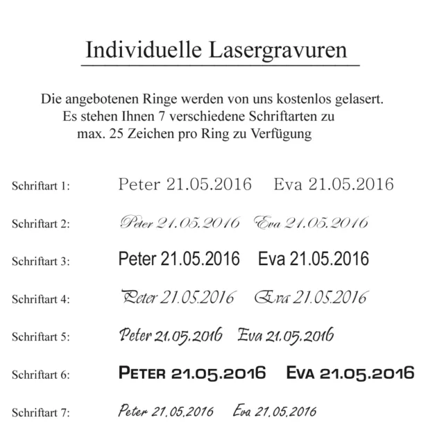 Eheringe Partnerringe aus Titan und 925 Silber und Diamant & Lasergravur TSB13 3