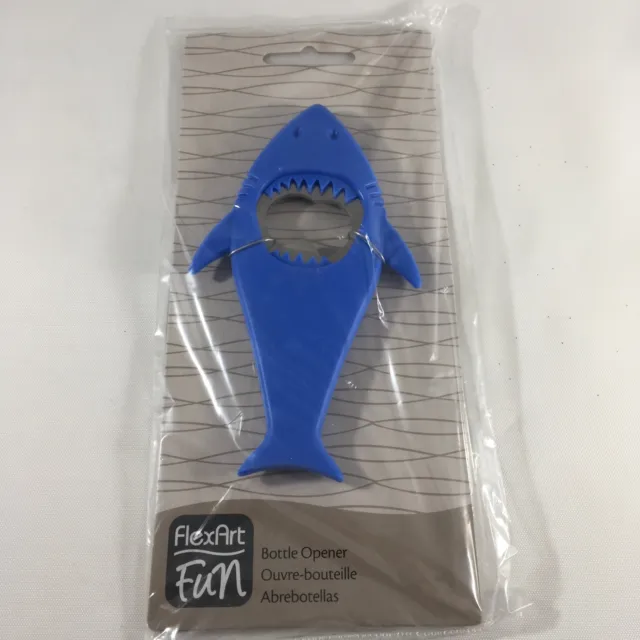 Blue Shark Bottle Opener Novelty Barware Silicone Flex Art Fun
