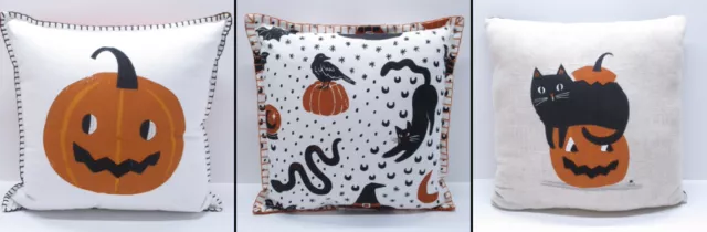 Target Hyde & EEK! Boutique Halloween Throw Pillow 16x16 Cat Pumpkin Spooky Crow