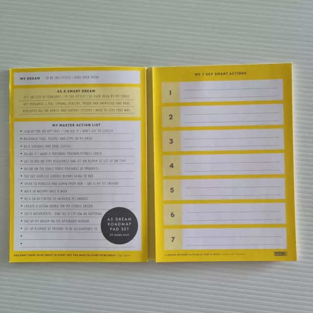 Kikki K A5 My Dream Roadmap Notebook Action Plan Inspiration Yellow Goals 2