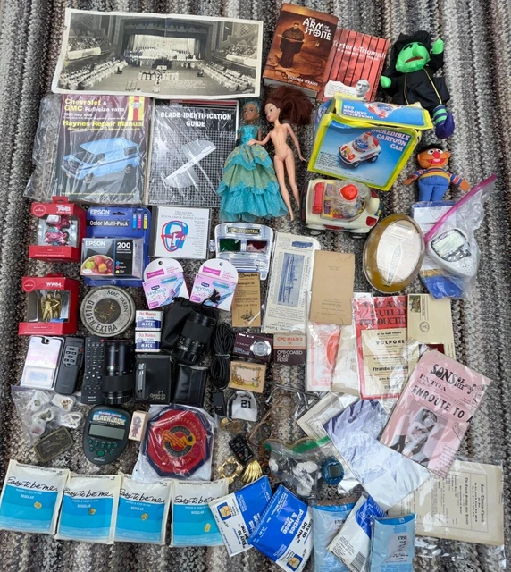 Vintage Junk Drawer Flea Market Reseller Lot Games Toys Camera Lens Pantyhose