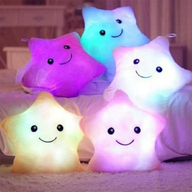 Giocattolo creativo colorato a cinque punte cuscino luminoso luminoso peluche morbido regalo