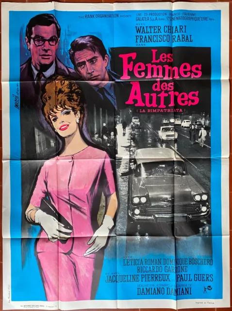 Affiche LA FEMME DES AUTRES Damiano Damiani WALTER CHIARI Voiture CAR 120x160cm