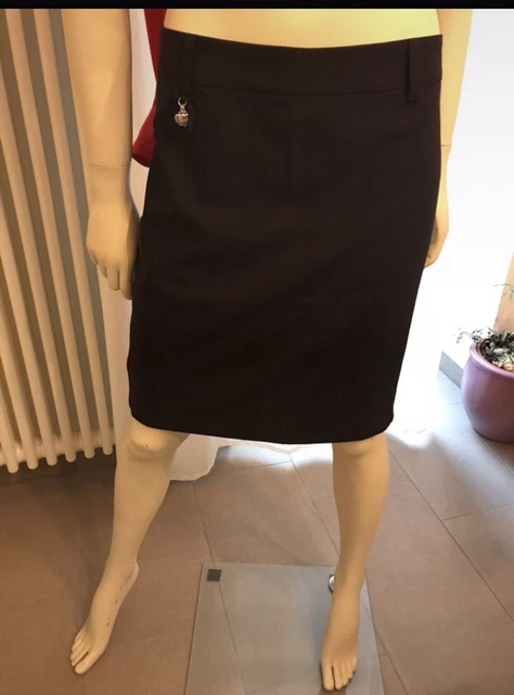 Denny Rose Gonna Tubino Nero Con Piccolo Spacco Tg M 42/4