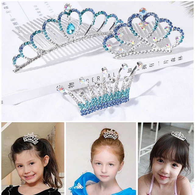 Cristallo Regalo di compleanno Abiti per bambini Coniglio Crown Comb Hairpina