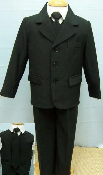 Brand New Boys Formal 5Piece Suit Boy Prom Wedding Suit In Black Ages 1 To 15