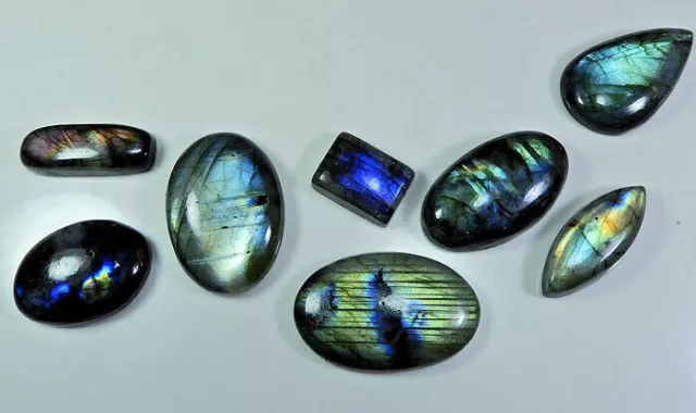 302Cts.NATURAL LABRADORITA MULTI FLASH MIX CABOCHON PIEDRA PRECIOSA SUELTA...