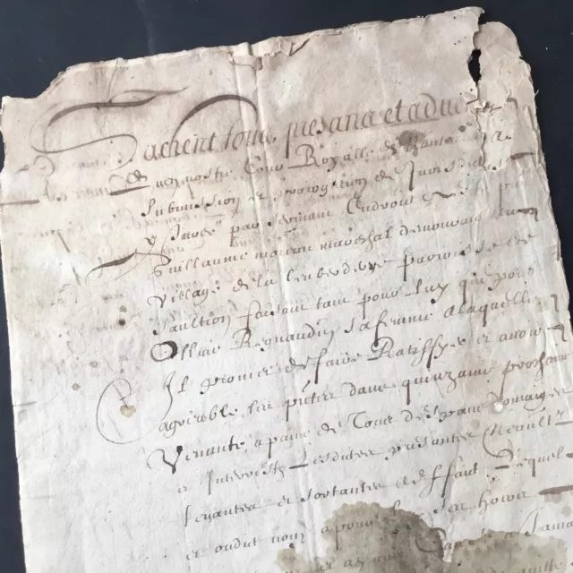 Acte Notarié 1640 XVIIè 17thC Handscript