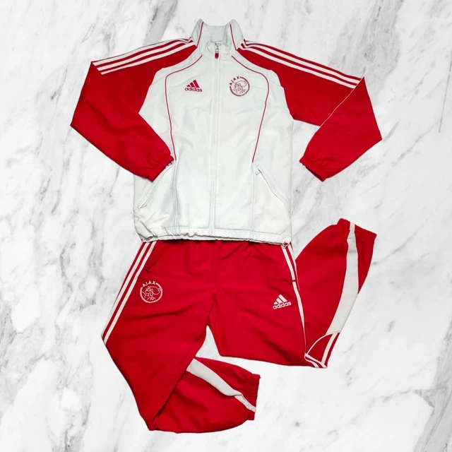 Adidas Vintage Ajax Amsterdam Tuta Completa Uomo Taglia S Felpa Zip Pantaloni