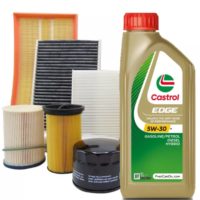 Kit tagliando olio CASTROL EDGE 5W30 6LT + 4 FILTRI per BMW 320D E90-E91