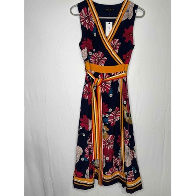 NWT Liza Luxe Women's Ladies Multicolor Floral/Geometric A-Line Dress Size Small