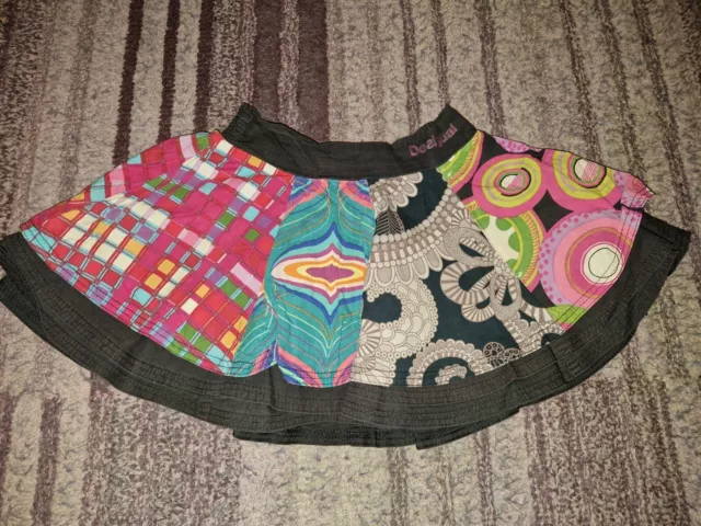 Girls Desigual Skirt Age 5-6 Flared & Multicoloured Fair Used Condition