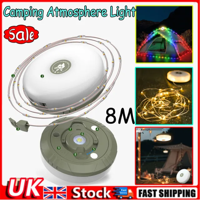 8/10MOUTDOOR WATERPROOF PORTABLE Stowable String Light, Camping String  Lights UK £14.87 - PicClick UK