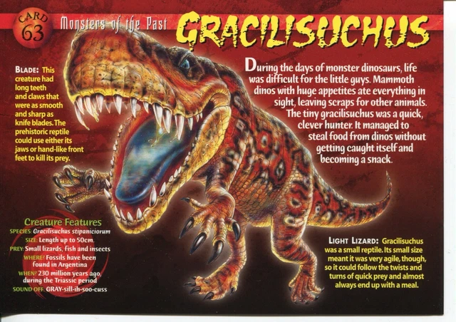 WEIRD N' WILD Creatures Monster of the Past Card 63 # Gracilisuchus # LC1  3.30 - PicClick UK