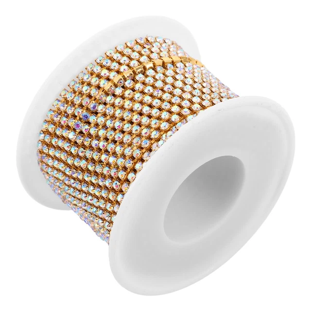 CRISTAL PERLÉ STRASS Bordure Chaîne Gland Frange Brillant