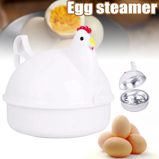 Kitchen Microwave Eggs Steamed Chicken Shaped 4 Egg Boiler Creative Cooking Tool