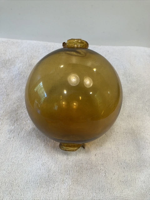 Antique Amber Lightning Rod Weathervane Glass Ball 5in