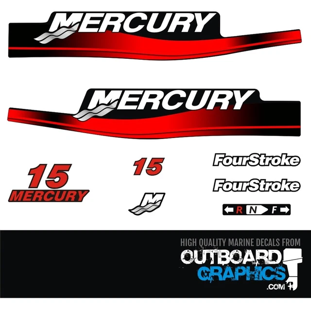 MERCURY 15HP FOUR stroke outboard decals/sticker kit $80.25 - PicClick AU