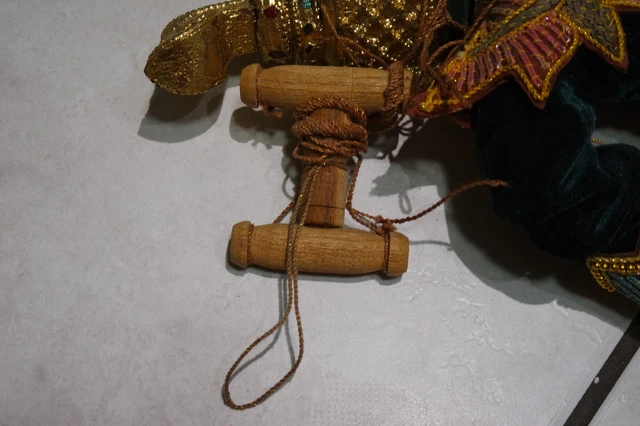 3 Antique Vintage Asian Burmese India  Hand Crafted Marionette Puppet 10