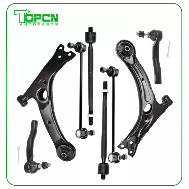 8pcs Front Lower Control Arm Tie Rod End For 2004 05 06 07 08 2009 Toyota Prius