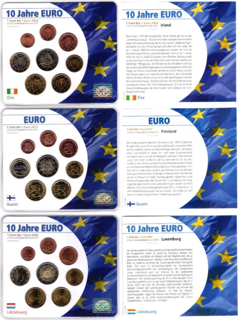 3 Kursmünzensätze Letzeburg (Luxemburg) Finnland Irland Stempelglanz BTN 2012/13