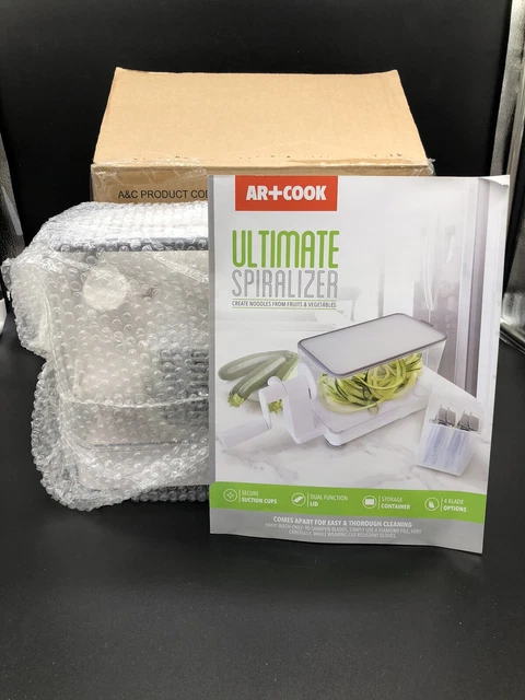 Espiralizador de 4 hojas AR+Cook Ultimate, totalmente nuevo en caja, espiralizador blanco