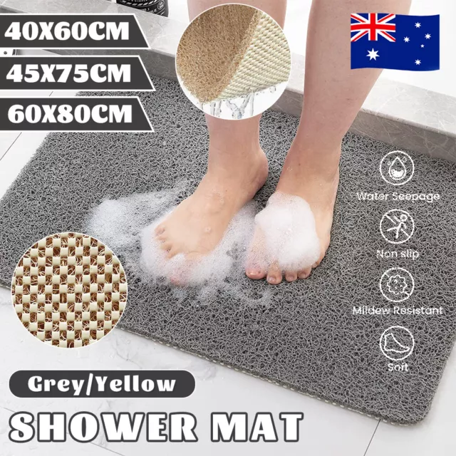 Shower Rug Anti Slip Loofah Bathroom Bath Mat Carpet Water Drains Non Slip AU