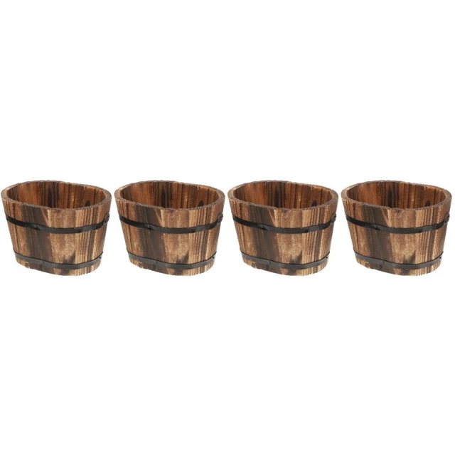 Set 4 fensterbank blumenpflanzer Dekorative Pflanzentöpfe Hölzern Holz