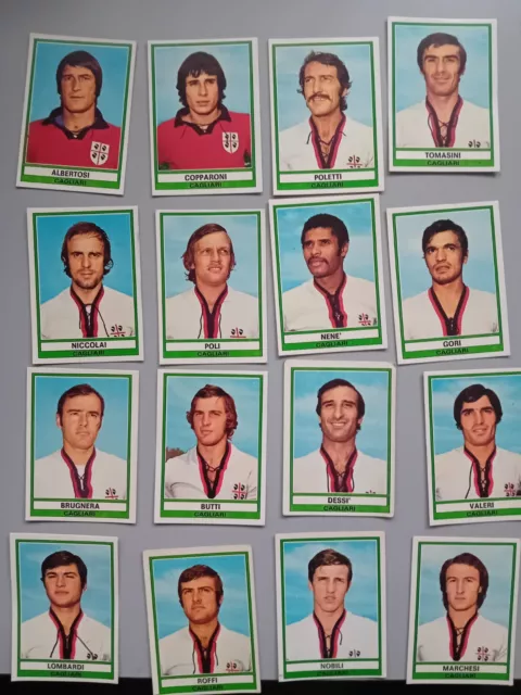 ALBUM CALCIATORI PANINI 1973 1974 16 figurine squadra Cagliari nuove con velina