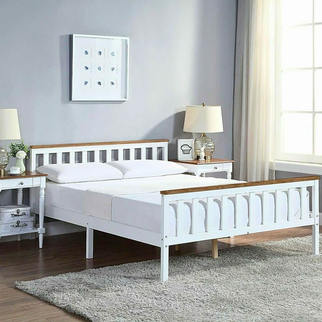 NEARLY NEW SOLID Wood Double Bed Frame + 2 sliding drawer + Emma