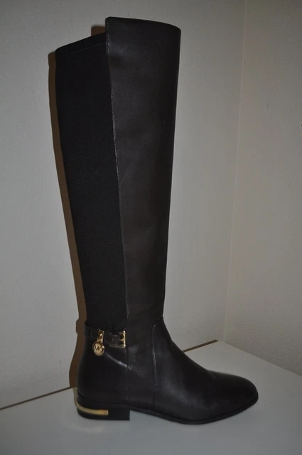 MICHAEL KORS AILEEN Vachetta Leather Ankle Black Boots 7 Wedge