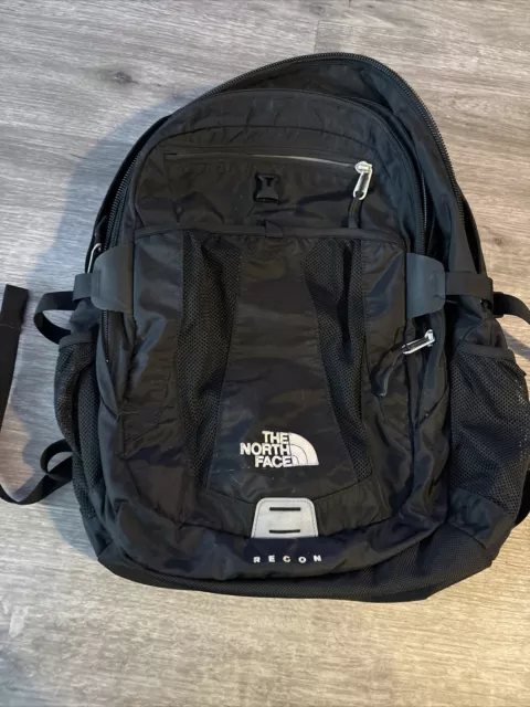 The North Face Recon Backpack Black Padded Laptop Multiple Pockets