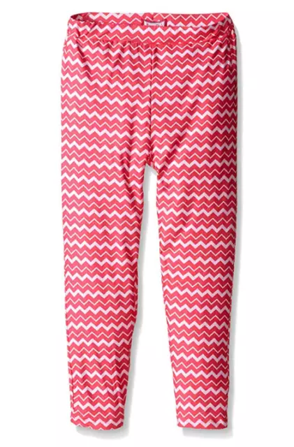 Dream Star Girls' Big Peached Seamed Chevron Print Capri, Bright Pink, Small/7/8