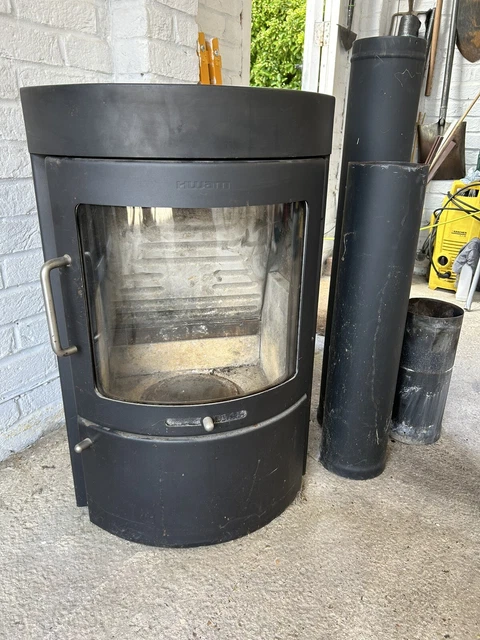 HWAM VIVALDI WOOD-BURNING Stove Fire with glass door and toughened Glass  plinth £1,128.00 - PicClick UK