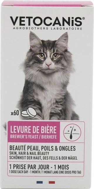 VETOCANIS levure de bière chat Beauté poils et ongles traitement 1 mois