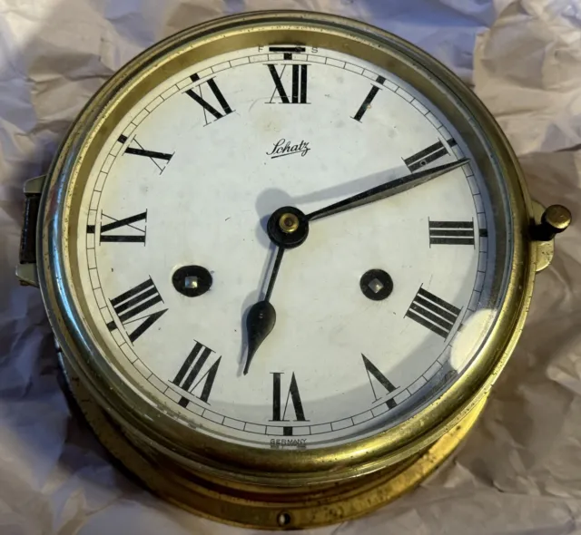 Royal Marine - Clock in brass porthole - Brass, Wood - Catawiki