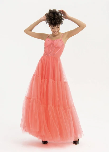 ABITO DA CERIMONIA Fracomina in tulle Coral EUR 139 00 PicClick IT