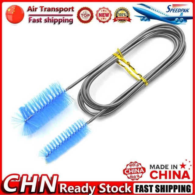 Aquarium Pipe Cleaning Brush Tube Flexible Double Ended Hose Cleaner (Blue) Fr