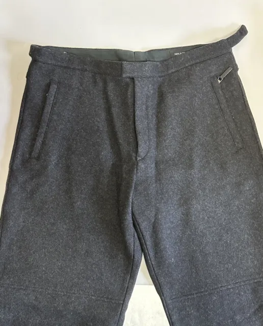 NEIL BARRETT Men’s Black Charcoal Gray Heavy Wool Pants $750 MSRP Sz 50 W32 L41