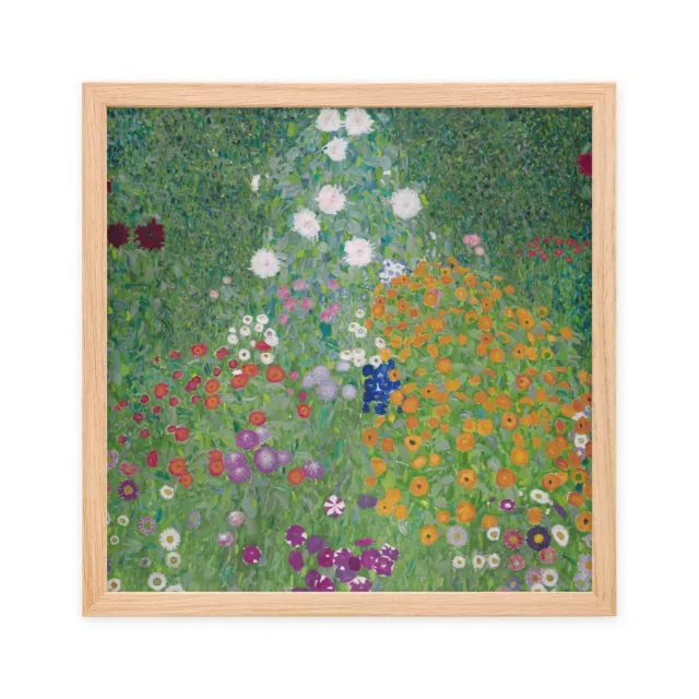 Gerahmtes Wandbild Bild mit Rahmen Passepartout Druck Gustav Klimt Bauerngarten