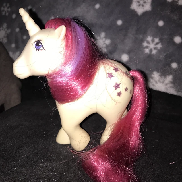 Vintage My Little Pony MOONDANCER White/Pink Unicorn Moon Stars G1 MLP