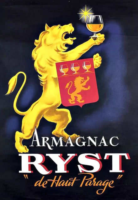 Art Ad   French Liquor Armagnac Ryst   Drink Drinks Bar Pub Deco  Poster Print