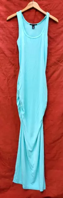 VICTORIA'S SECRET light blue MEDIUM LONG maxi tank dress sleeveless runched