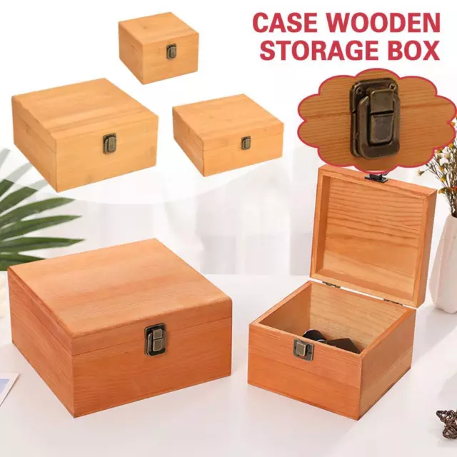 Case Wooden Storage Box Flip Gift Rectangular Metal Lock Jewelry Storage Box'